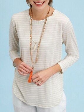 Fresh Produce • Oatmeal Stripe Mariner Top